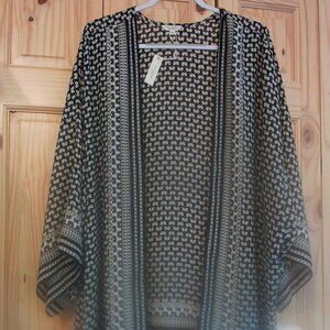 NWTS Max Studio Printed Open-Front Kimono Cardigan – SZ 3X